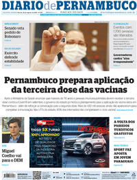 Capa do jornal Diario de Pernambuco 26/08/2021