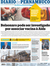 Capa do jornal Diario de Pernambuco 26/10/2021