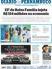 Capa do jornal Diario de Pernambuco 27/01/2021