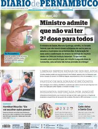 Capa do jornal Diario de Pernambuco 27/04/2021
