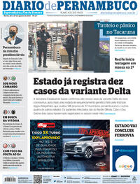 Capa do jornal Diario de Pernambuco 28/08/2021