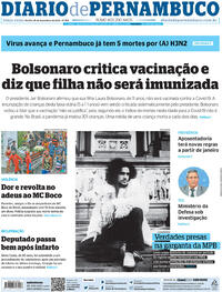 Capa do jornal Diario de Pernambuco 28/12/2021