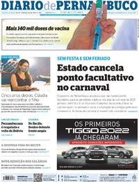 Capa do jornal Diario de Pernambuco 29/01/2021