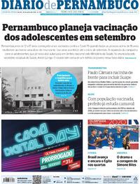 Capa do jornal Diario de Pernambuco 29/07/2021