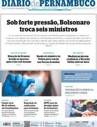 Capa do jornal Diario de Pernambuco 30/03/2021