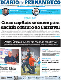 Capa do jornal Diario de Pernambuco 30/11/2021