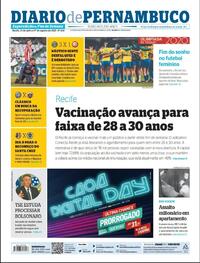 Capa do jornal Diario de Pernambuco 31/07/2021
