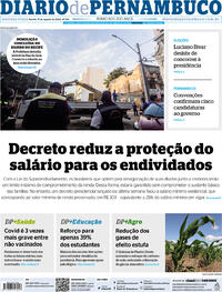 Capa do jornal Diario de Pernambuco 01/08/2022