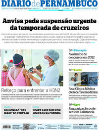 Capa do jornal Diario de Pernambuco 03/01/2022