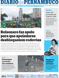 Capa do jornal Diario de Pernambuco 03/11/2022
