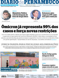 Capa do jornal Diario de Pernambuco 05/02/2022