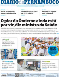 Capa do jornal Diario de Pernambuco 07/02/2022