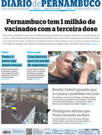 Capa do jornal Diario de Pernambuco 08/04/2022