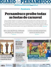 Capa do jornal Diario de Pernambuco 09/02/2022