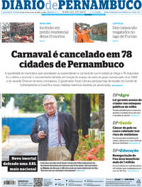 Capa do jornal Diario de Pernambuco 10/01/2022
