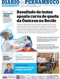 Capa do jornal Diario de Pernambuco 12/02/2022