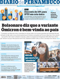 Capa do jornal Diario de Pernambuco 13/01/2022