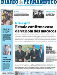 Capa do jornal Diario de Pernambuco 13/07/2022