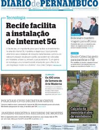 Capa do jornal Diario de Pernambuco 15/02/2022