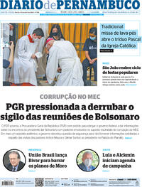 Capa do jornal Diario de Pernambuco 15/04/2022