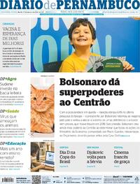 Capa do jornal Diario de Pernambuco 17/01/2022