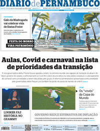 Capa do jornal Diario de Pernambuco 18/11/2022