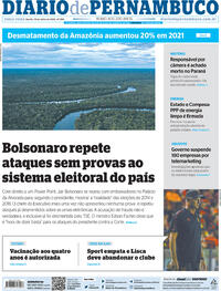 Capa do jornal Diario de Pernambuco 19/07/2022
