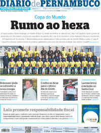 Capa do jornal Diario de Pernambuco 19/11/2022