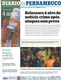 Capa do jornal Diario de Pernambuco 20/07/2022