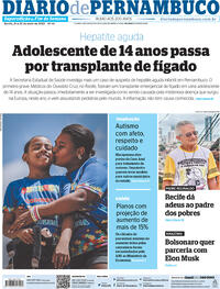 Capa do jornal Diario de Pernambuco 21/05/2022