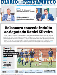 Capa do jornal Diario de Pernambuco 22/04/2022
