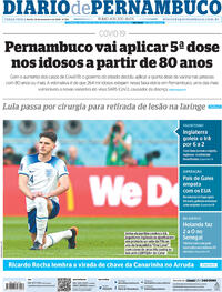 Capa do jornal Diario de Pernambuco 22/11/2022