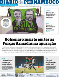 Capa do jornal Diario de Pernambuco 23/07/2022