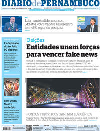 Capa do jornal Diario de Pernambuco 25/10/2022