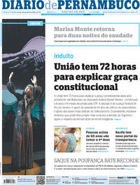 Capa do jornal Diario de Pernambuco 26/04/2022