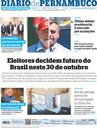 Capa do jornal Diario de Pernambuco 29/10/2022