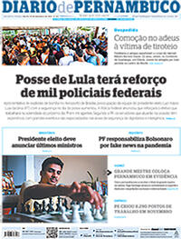 Capa do jornal Diario de Pernambuco 29/12/2022