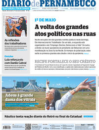 Capa do jornal Diario de Pernambuco 30/04/2022