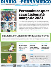 Capa do jornal Diario de Pernambuco 30/11/2022