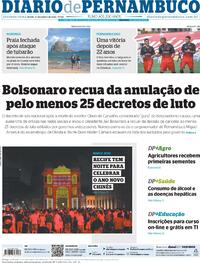 Capa do jornal Diario de Pernambuco 31/01/2022