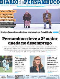 Capa do jornal Diario de Pernambuco 01/03/2023