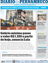 Capa do jornal Diario de Pernambuco 01/05/2023