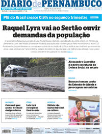 Capa do jornal Diario de Pernambuco 02/09/2023