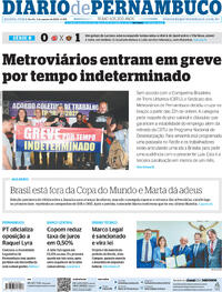 Capa do jornal Diario de Pernambuco 03/08/2023
