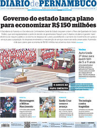 Capa do jornal Diario de Pernambuco 06/01/2023