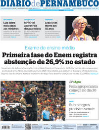 Capa do jornal Diario de Pernambuco 06/11/2023