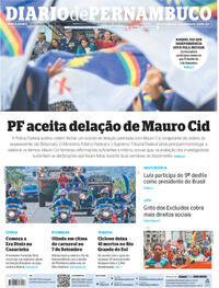 Capa do jornal Diario de Pernambuco 08/09/2023