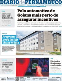 Capa do jornal Diario de Pernambuco 08/11/2023
