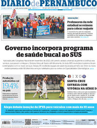 Capa do jornal Diario de Pernambuco 09/05/2023