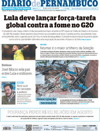 Capa do jornal Diario de Pernambuco 09/09/2023